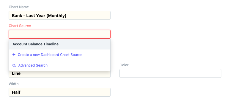 Select Dashboard Chart Source