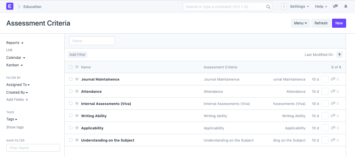 Assessment Criteria