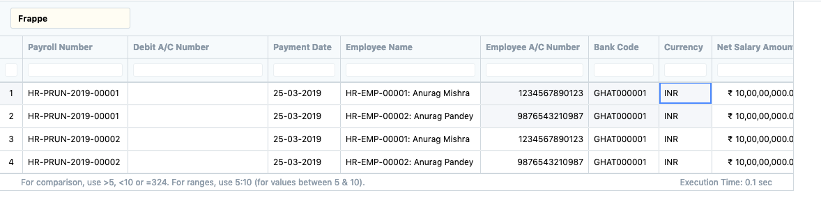 Monthly Salary Register