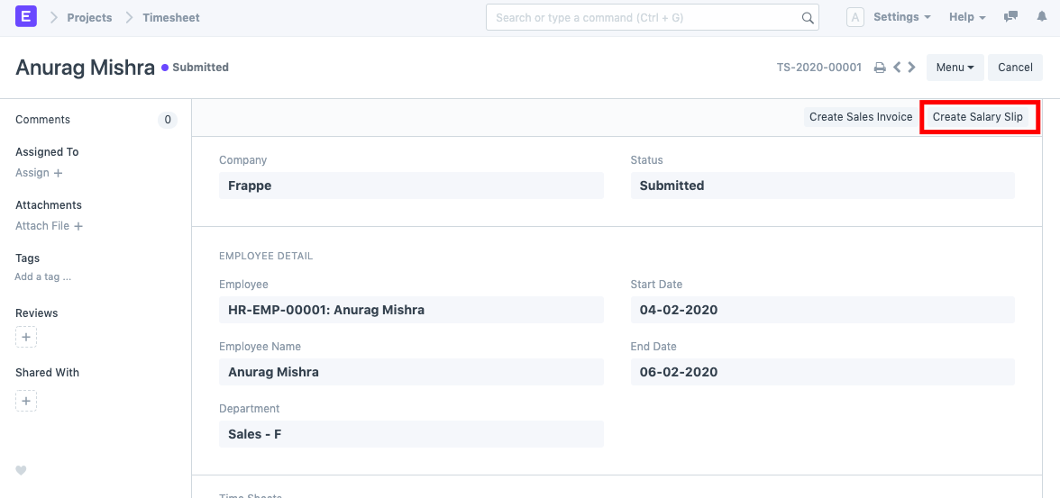 Create Salary Slip based on Timesheets