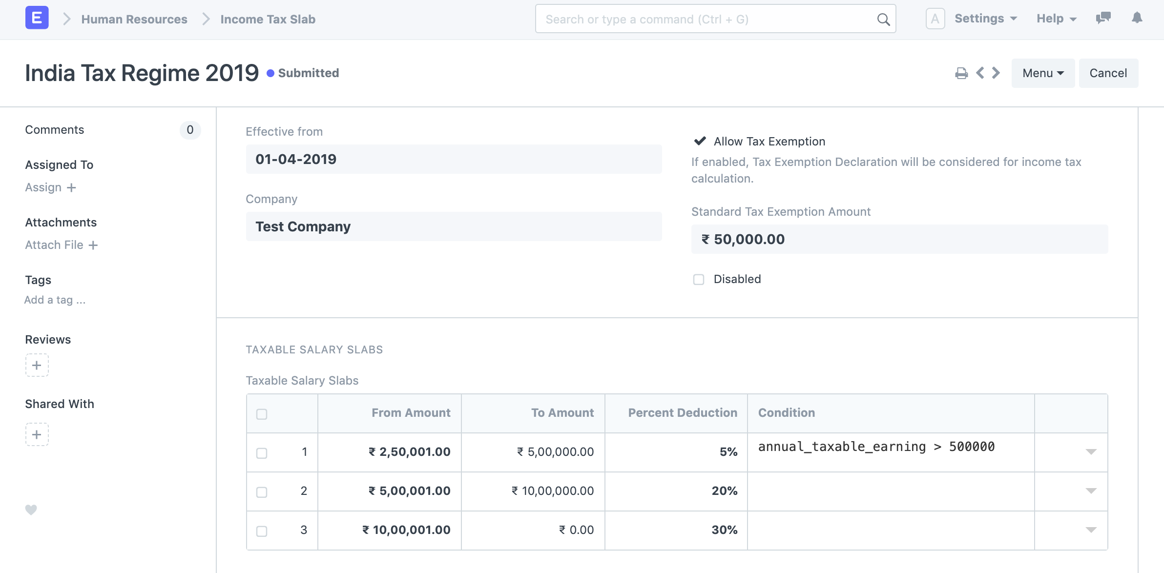 Income Tax Slab