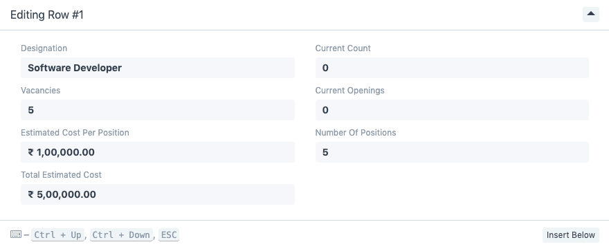 Staffing Plan Detail