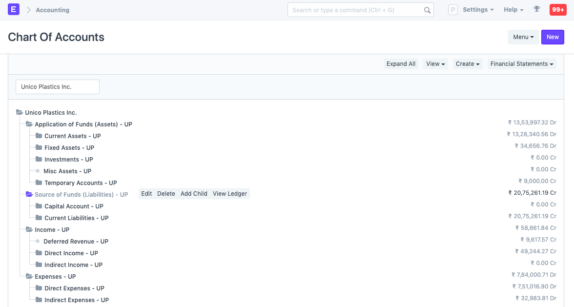 Group and Ledger Accounts